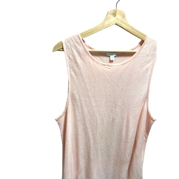 J.Jill Linen Blend Sleeveless Crewneck Top Blush Size XL Coastal Boho Summer - Picture 8 of 12